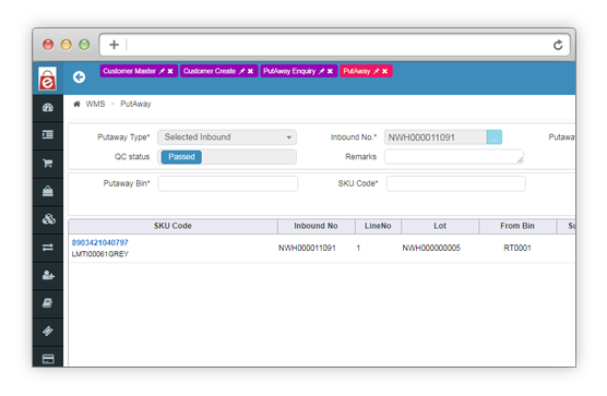 screenshot of Vin eRetail